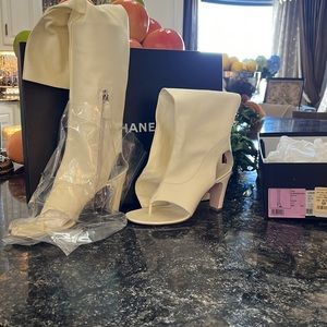 Chanel open toe boots. New. Never used
